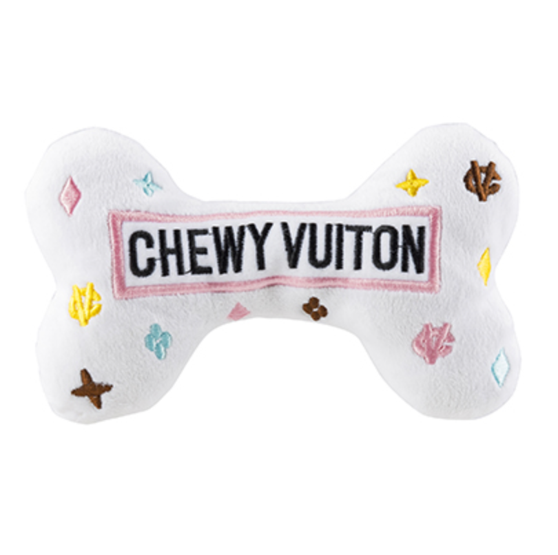 Chewy Vuiton Bone Toy (White)