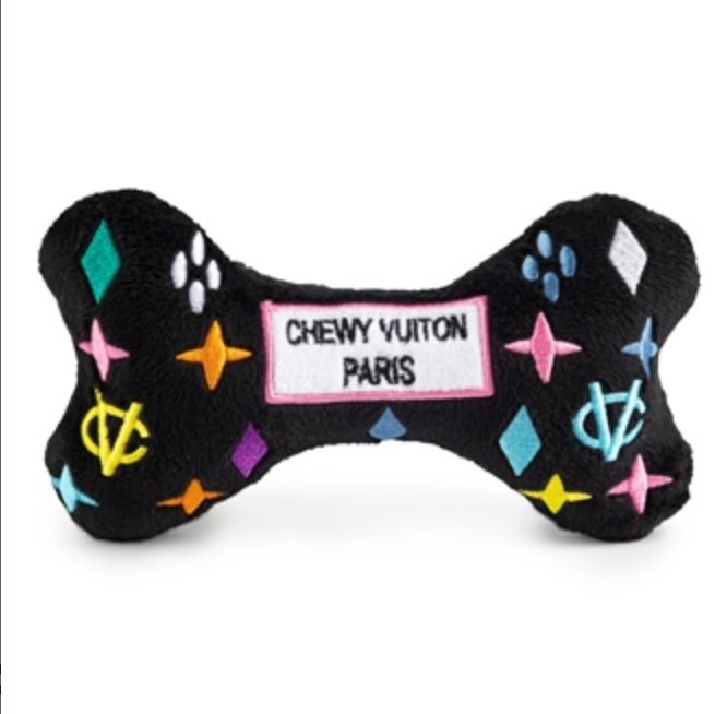 Chewy Vuiton Bone Toy (Black)