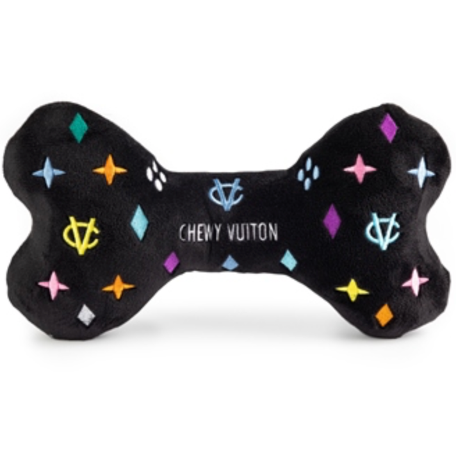 Chewy Vuiton Bone Toy (Black)