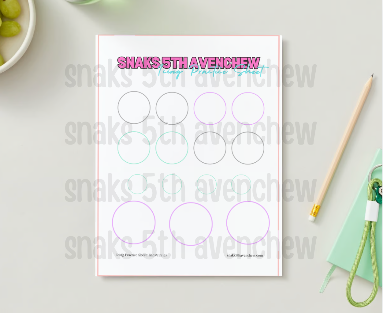 Circles Icing Practice Sheet (Beginner)