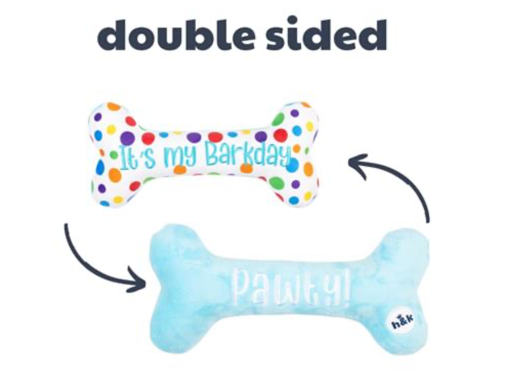 Confetti Birthday Bone Plush Dog Toy
