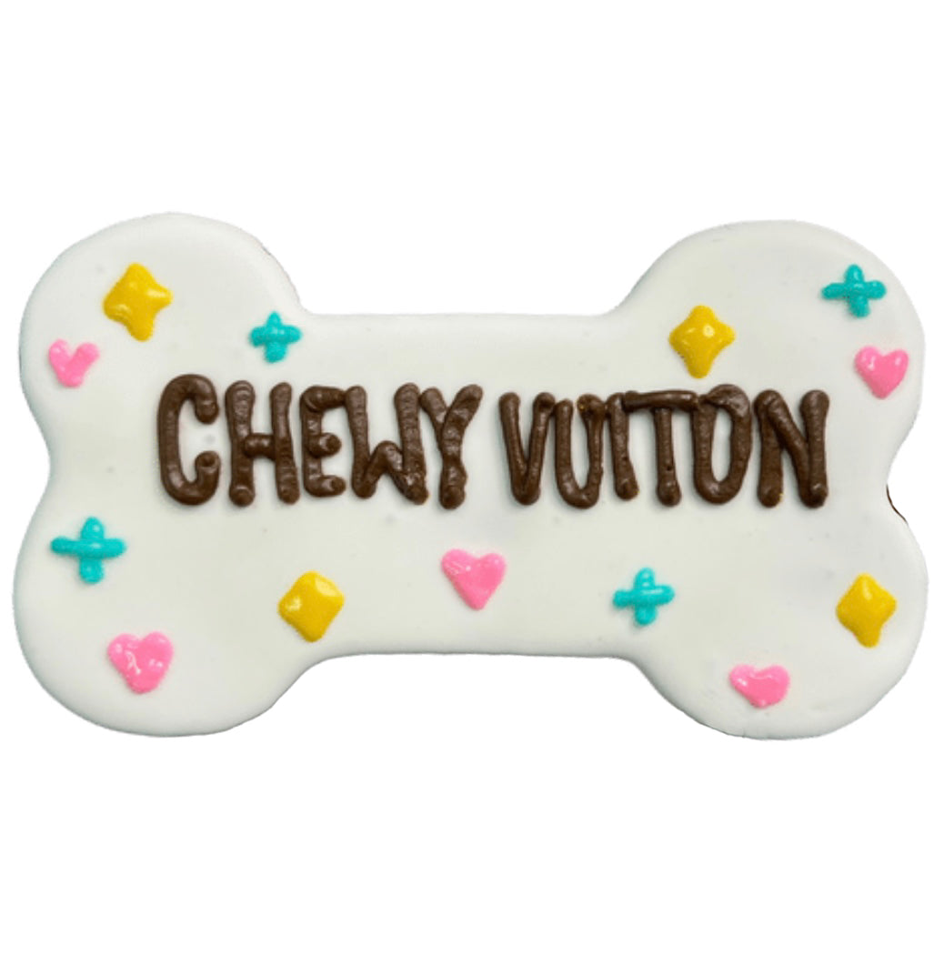 SMALL White Chewy Vuitton Dog Toy