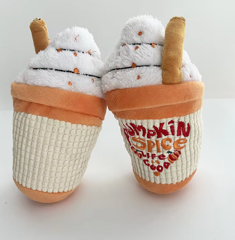 Pumpkin spice latte plush toy