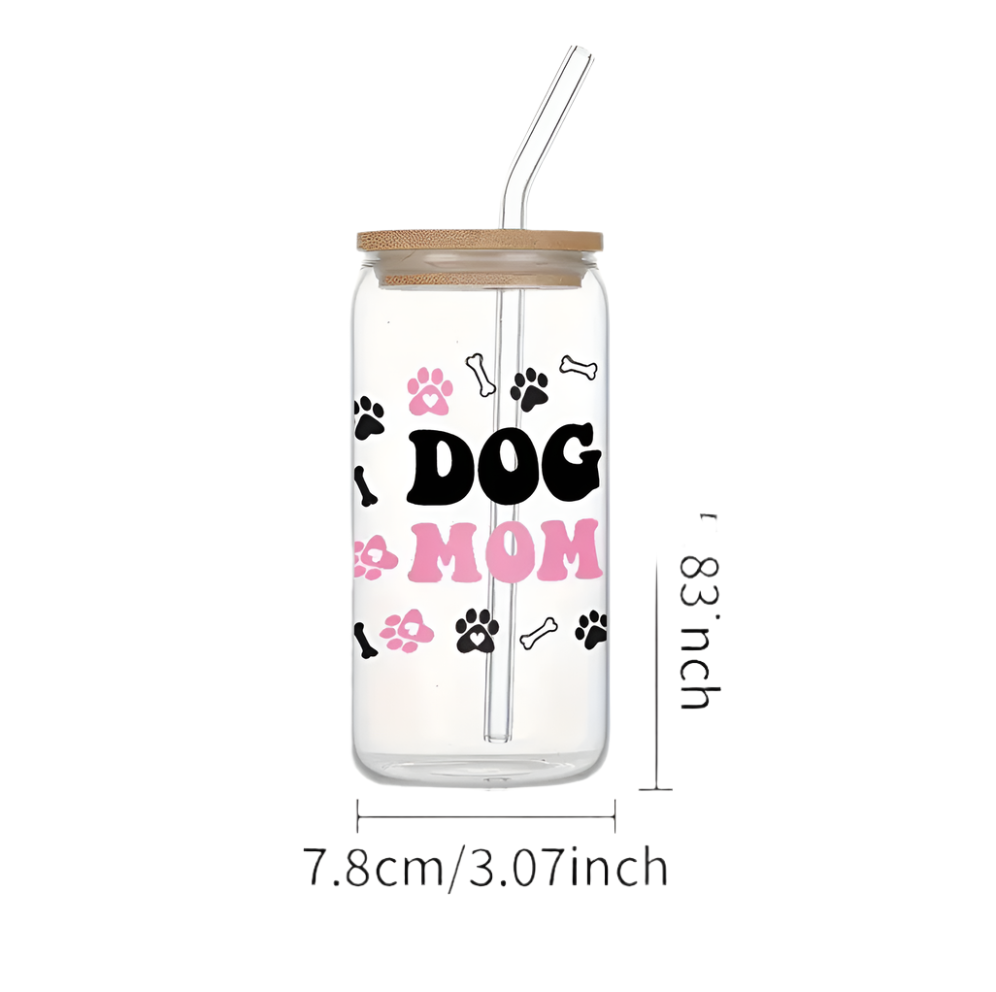 Dog Mom Glass Tumbler 16oz