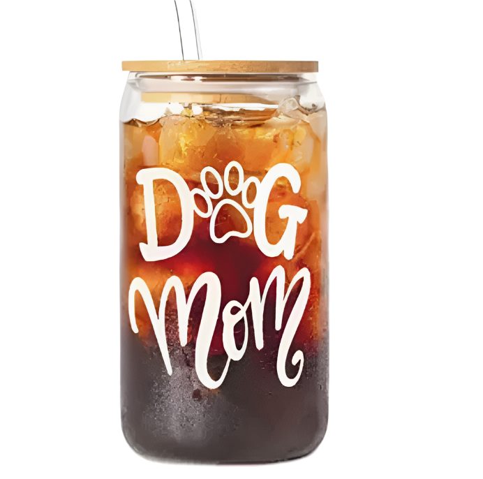 Classic Dog Mom Glass Tumbler 16oz