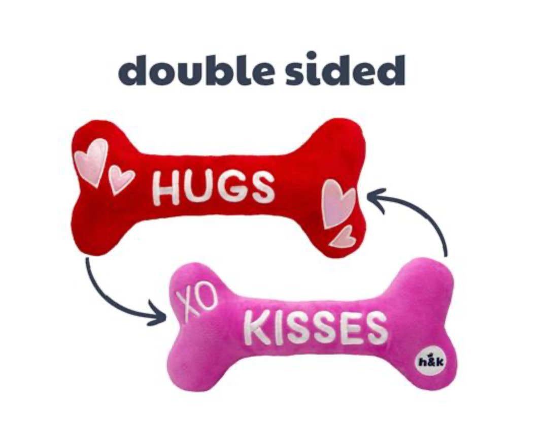 Hugs & Kisses Dog Toy (Double Sided)